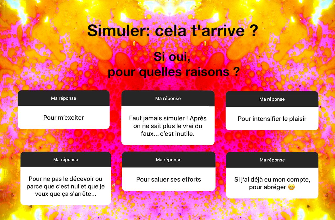 Quelques motifs de simulation récoltés via notre sondage [Juliane Roncoroni]