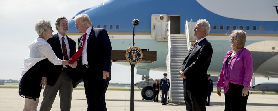 Le président Donald Trump en visite à Milwaukee. [AP Photo/Keystone - Andrew Harnik]