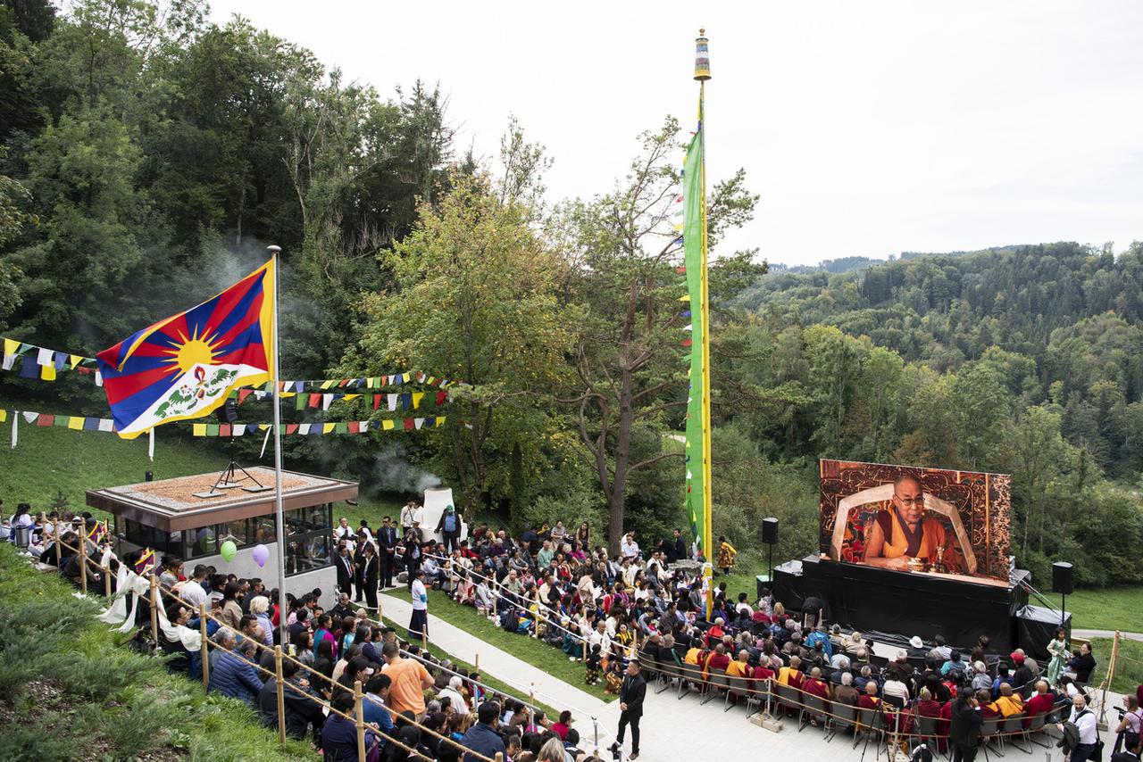 Le dalaï-lama s'est exprimé vendredi après-midi en terres zurichoises. [Keystone - Ennio Leanza]