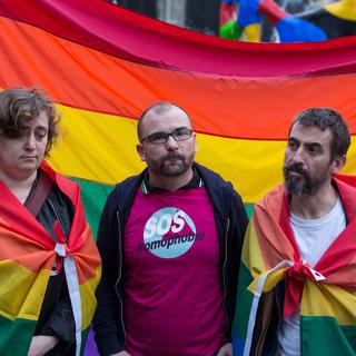 La manif est organisée notamment par SOS Homophobie (image d'illustration). [AFP - Geoffroy van der Hasselt]