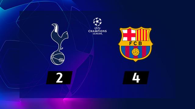 2e journée, Tottenham – Barcelone (2-4): le Barca s’impose à Wembley avec un doublé de Messi