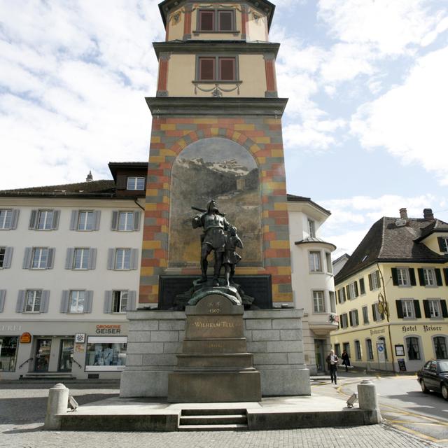 La statue de Guillaume Tell à Altdorf. [Reuters - Arnd Wiegmann]
