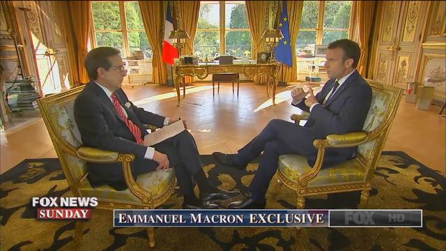 Emmanuel Macron interviewé par la chaîne Fox News, dimanche 22 avril. [DR]