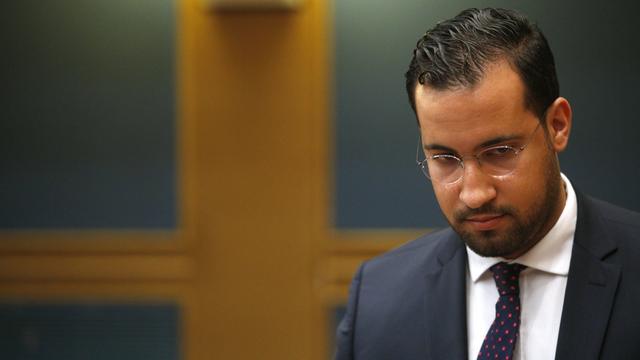 Alexandre Benalla lors de son audition devant le Sénat. [keystone - AP Photo/Thibault Camus]