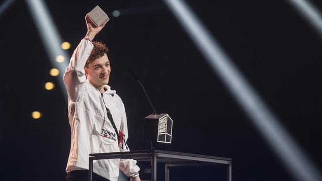 Le chanteur biennois Nemo a remporté quatre trophées au Swiss Music Awards 2018, à Zurich. [keystone - Ennio Leanza]