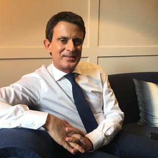 Manuel Valls lors de sa rencontre avec la RTS à Barcelone. [RTS - Valérie Demon]