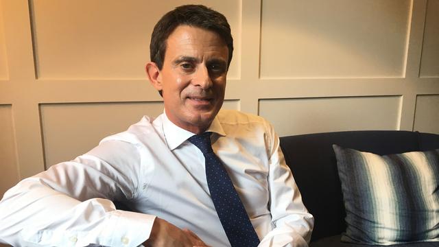 Manuel Valls lors de sa rencontre avec la RTS à Barcelone. [RTS - Valérie Demon]