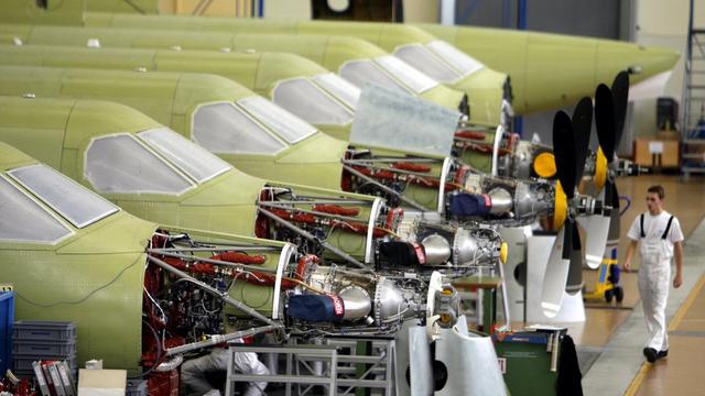 Des avions Pilatus de type PC-12 en fabrication à Stans (NW). [Urs Flueeler]