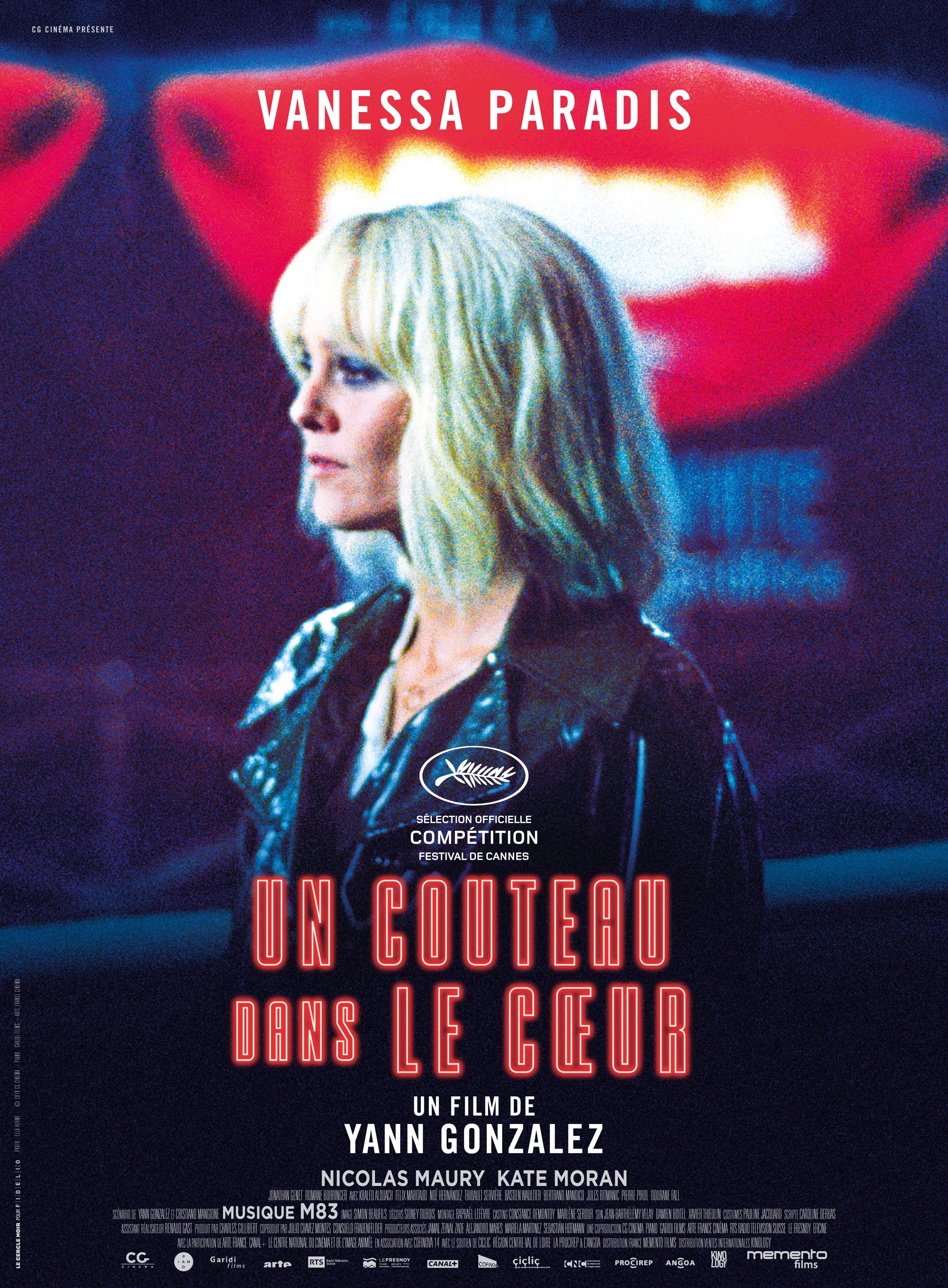 L'affiche d'"Un couteau dans le coeur", un film de Yann Gonzalez, avec Vanessa Paradis. [RTS - Memento Films]
