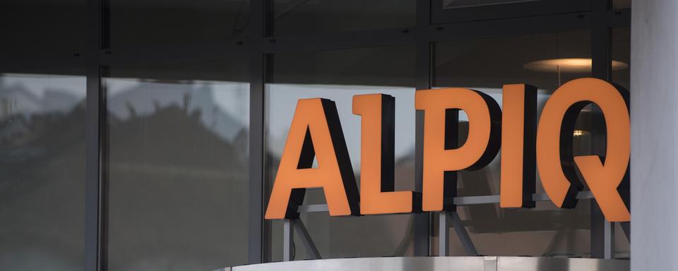 Le logo d'Alpiq au siège principal du groupe à Olten. [Keystone - Urs Flüeler]