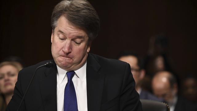 Brett Kavanaugh lors de son audition au Sénat américain. [Pool Photo via AP - Saul Loeb]