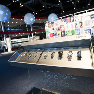 Le musée Swatch installée lors de l'édition 2013 de Baselworld. [Keystone - Stefan Bohrer]