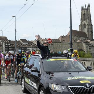 Le Tour de Romandie est déjà venu à Fribourg en 2015. [Keystone - Jean-Christophe Bott]