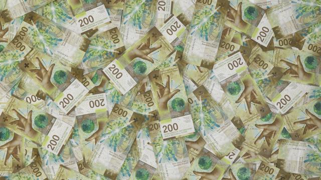 La nouvelle coupure de 200 francs présentée par la BNS. [Keystone - BNS]