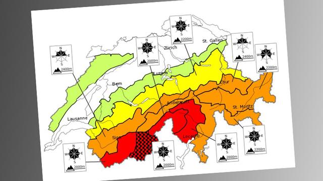 Le bulletin d'avalanche émis par l'Institut pour l'étude de la neige et des avalanches. [slf.ch]