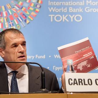 Carlo Cottarelli (ici en octobre 2012 lors d'un forum à Tokyo). [IMF/AFP - Yo Nagaya]