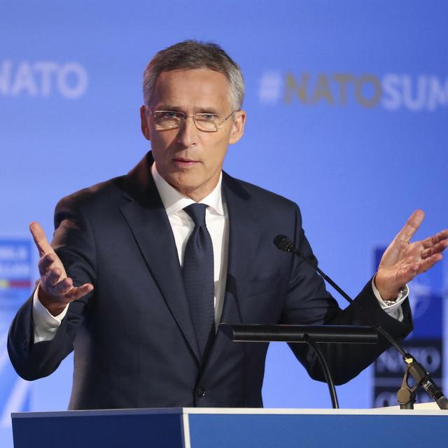 Le secrétaire général Jens Stoltenberg lors du sommet de l'OTAN à Bruxelles, le 11 juillet 2018. [EPA/Keystone - Tatyana Zenkovich]