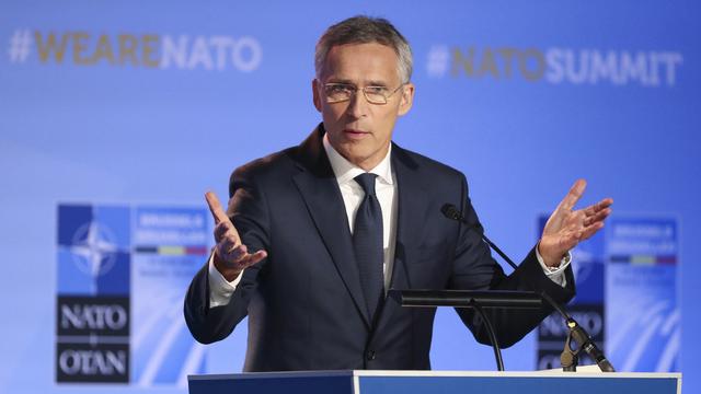 Le secrétaire général Jens Stoltenberg lors du sommet de l'OTAN à Bruxelles, le 11 juillet 2018. [EPA/Keystone - Tatyana Zenkovich]