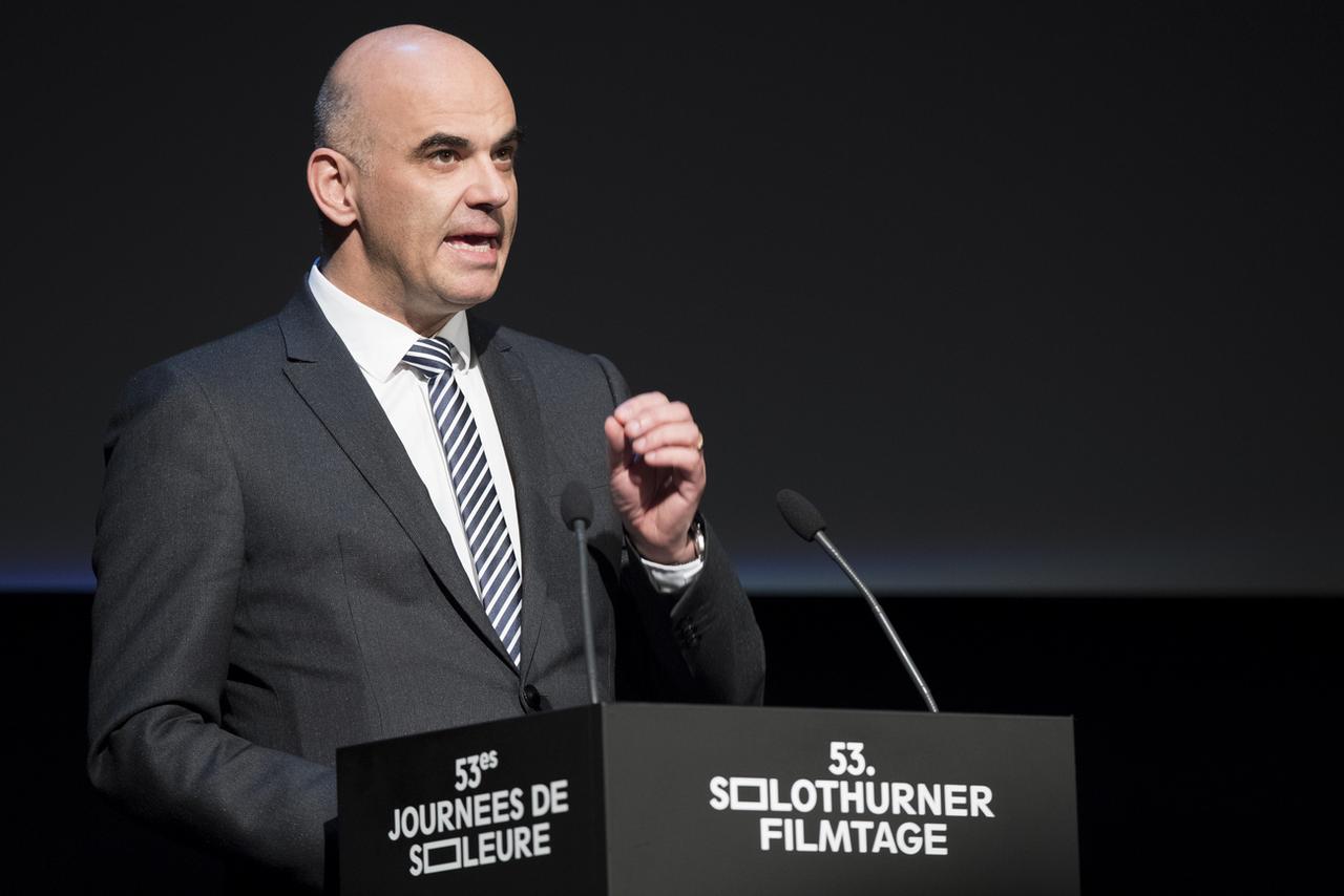 Alain Berset lors de son discours d'ouverture. [Keystone - Anthony Anex]