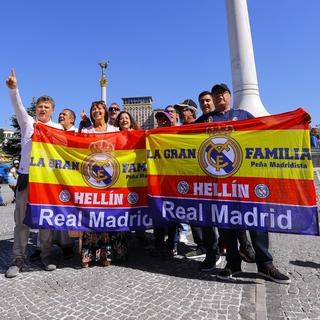 Des supporters du Real Madrid à Kiev [Keystone - Robert Ghement]