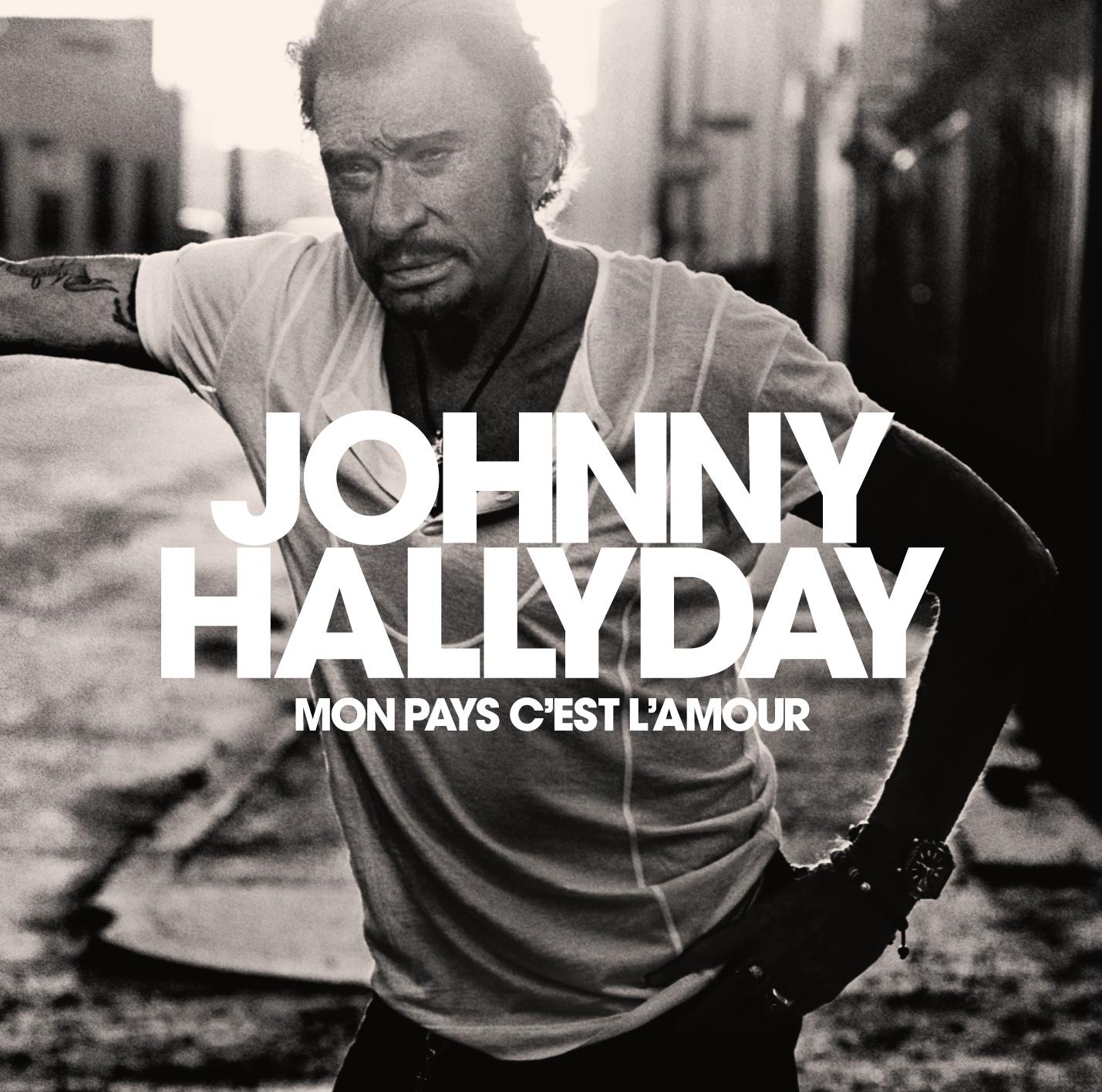 La couverture de l'album posthume de Johnny Hallyday "Mon pays c'est l'amour". [Warner Music - Dimitri Coste]