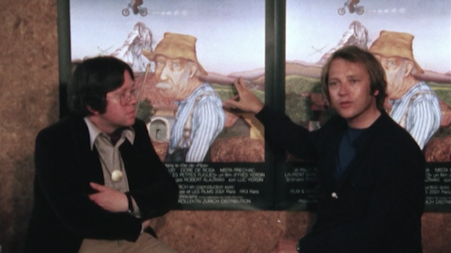 Le cinéaste Yves Yersin et dessinateur Etienne Delessert en 1979. [RTS]