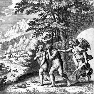 Adam et Eve chassés du Paradis dans une gravure du XVIIe siècle. [AFP - Collection Roger-Viollet]