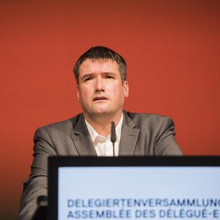 Le président du Parti socialiste Christian Levrat lors de son discours à Altdorf. [Urs Flueeler]