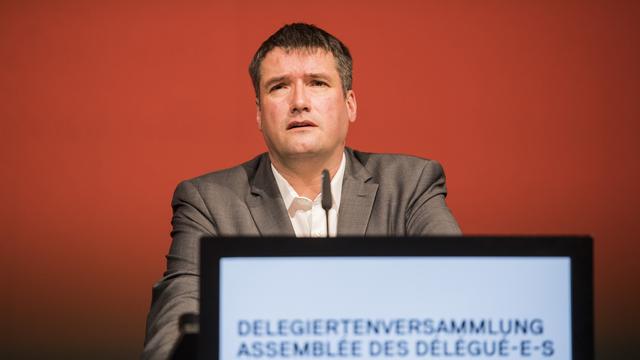 Le président du Parti socialiste Christian Levrat lors de son discours à Altdorf. [Urs Flueeler]