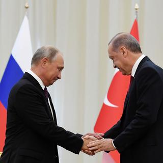 Les présidents Poutine et Erdogan à Téhéran, 07.09.2018. [Pool/Reuters - Kirill Kudryavtsev]