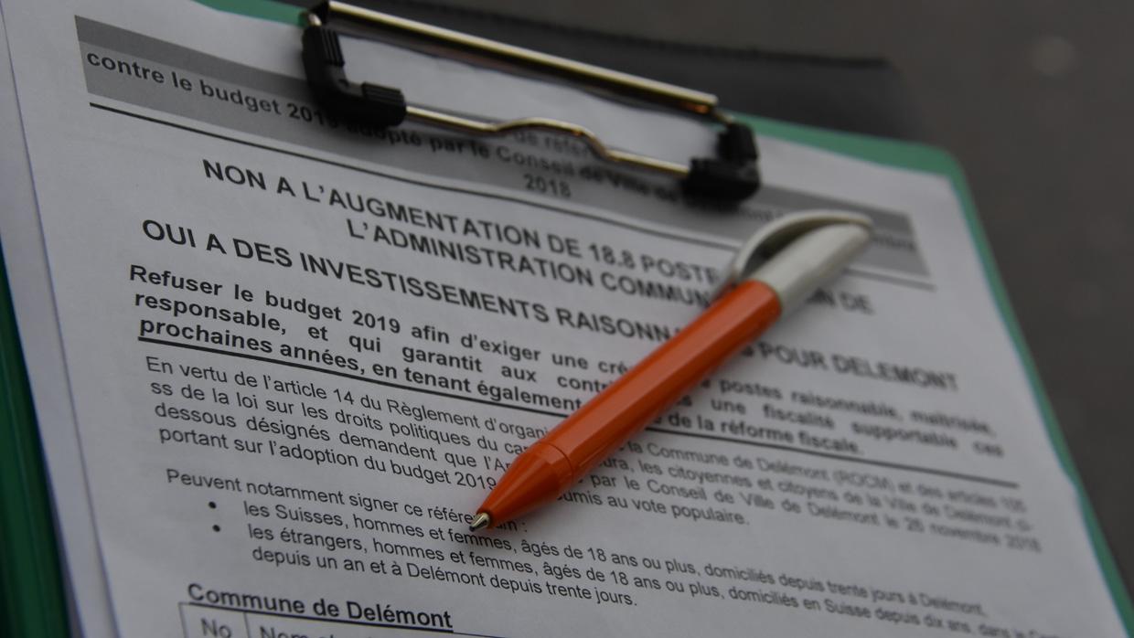 Le PDC veut faire tomber le budget 2019 à Delémont. [RTS) - Gaël Klein]