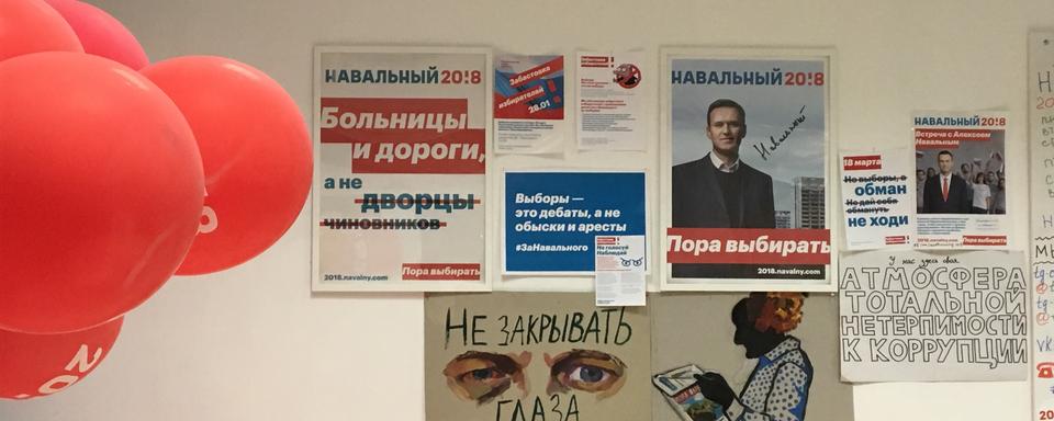 Dans le quartier général régional de l'opposant Alexandre Navalny à Novossibirsk. [RTS - Isabelle Cornaz]