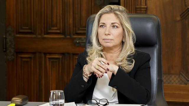 La conseillère d'Etat genevoise Nathalie Fontanet. [Keystone - Salvatore Di Nolfi]