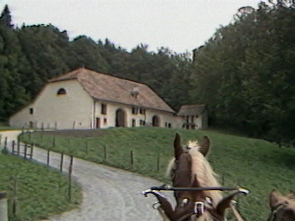 Visite de Ballenberg en calèche en 1986. [RTS]