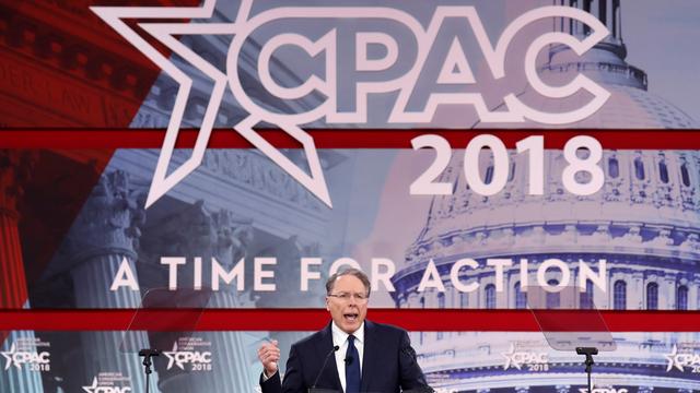 Wayne LaPierre lors du CPAC 2018. [Reuters - Kevin Lamarque]