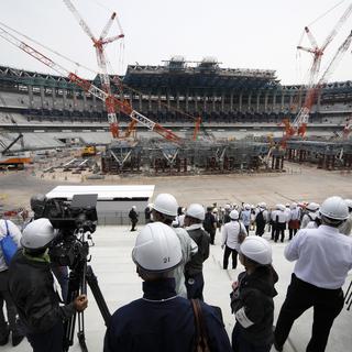 Le chantier du stade principal des Jeux olympiques de Tokyo 2020. [EPA/Keystone - Kimimasa Mayama]