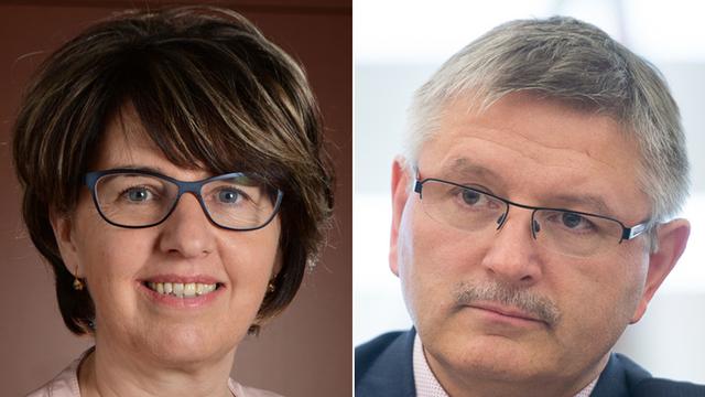 Elisabeth Baume-Schneider et Charles Juillard pourraient représenter le Jura aux Etats. [Keystone]