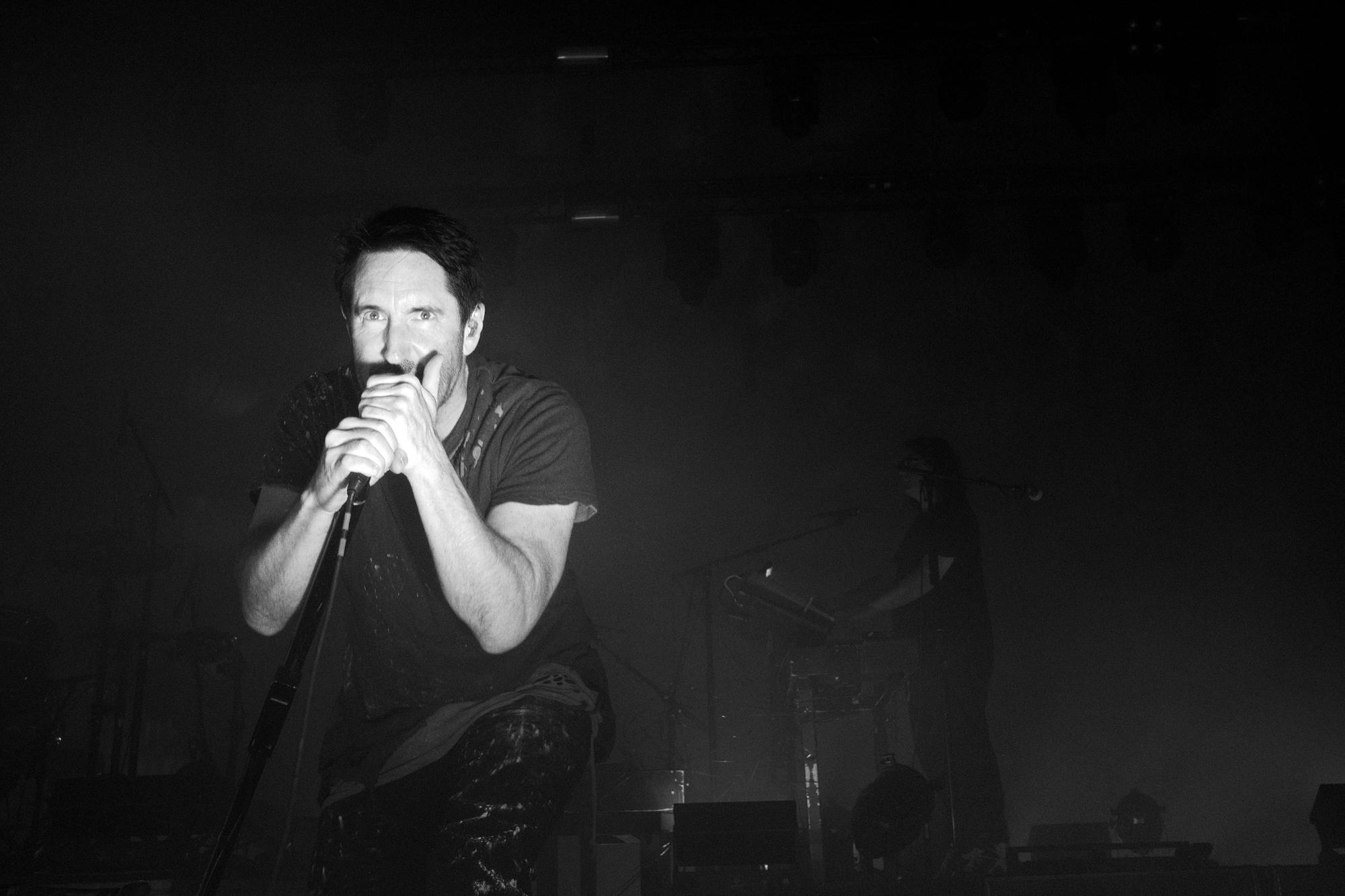 L'Américain Trent Reznor, chanteur de Nine Inch Nails sur la scène du Montreux Jazz Festival, le 9 juillet 2018. [RTS - Mehdi Benkler]