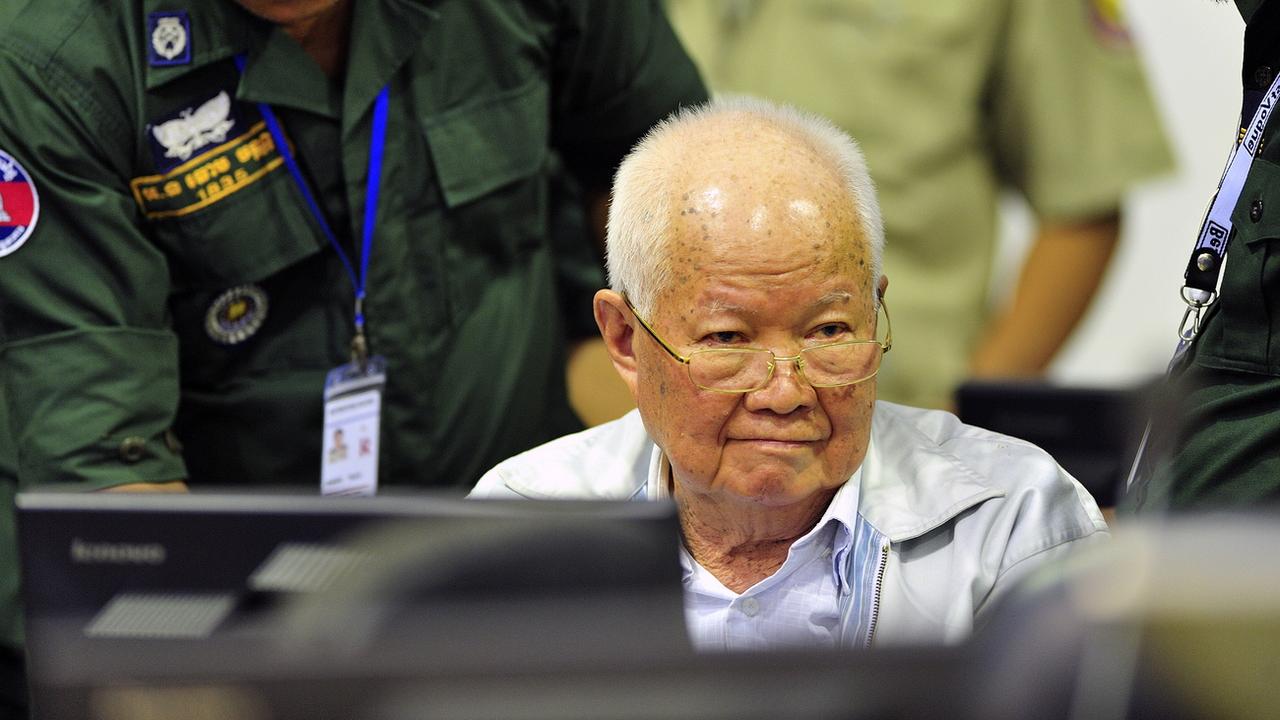 Khieu Samphan, le chef de l'Etat du "Kampuchea démocratique", était "le visage" du mouvement maoïste. [Keystone - EPA/NHET SOK HENG]