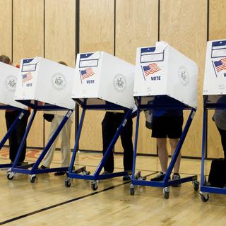 Des urnes de vote à New York. [Keystone - Justin Lane]
