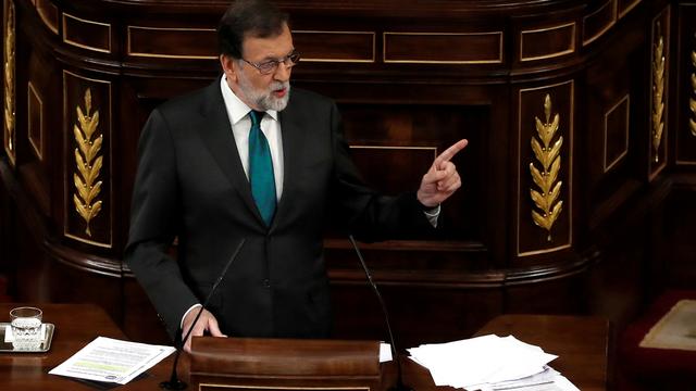 Le Premier ministre espagnol Mariano Rajoy face au Parlement. [Reuters - Juan Carlos Hidalgo]