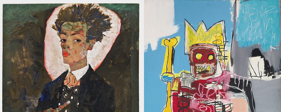 Egon Schiele et Jean-Michel Basquiat, deux génies exposés à la Fondation Louis Vuitton de Paris. [Fondation Louis Vuitton - Courtesy of Ernst Ploil, Vienne / © Estate of Jean-Michel Basquiat. Licensed by Artestar, New York]