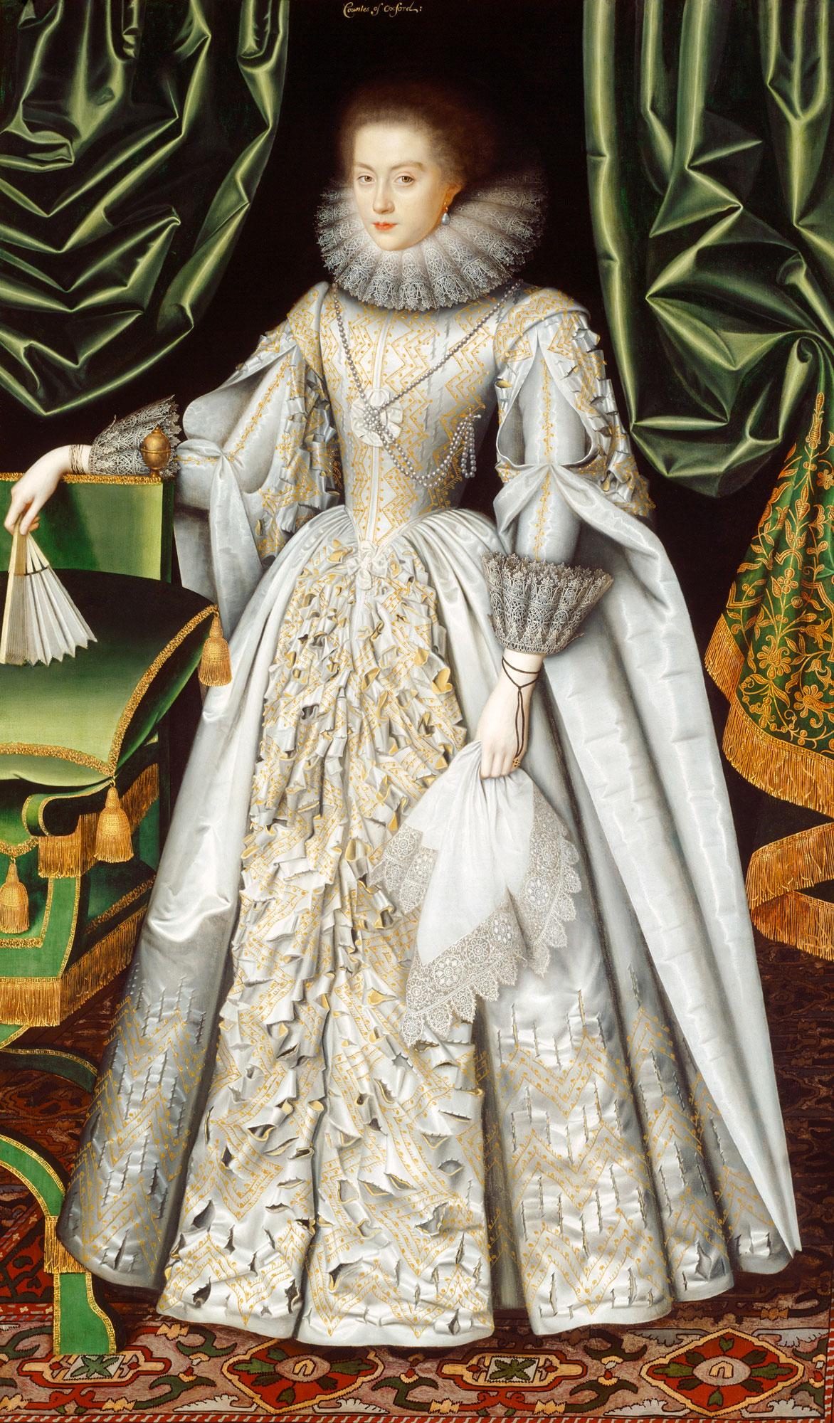 William Larkin, portrait de Diana Cecil, future comtesse d’Oxford, vers 1614−1618. [Kunsthaus Zurich - Iveagh Bequest (Kenwood, London)]