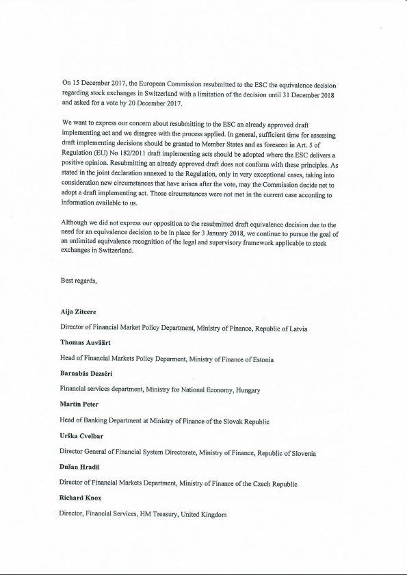 Page 2 du mail signé par onze pays de l'Union européenne. [RTS]