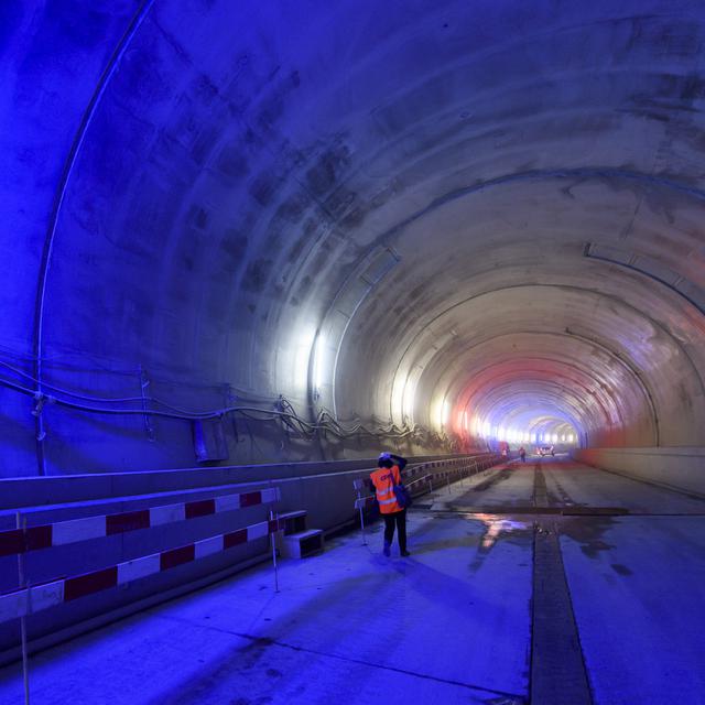 Le tunnel de Champel, sur le chantier du CEVA, en juin 2017. [KEYSTONE - Martial Trezzini]