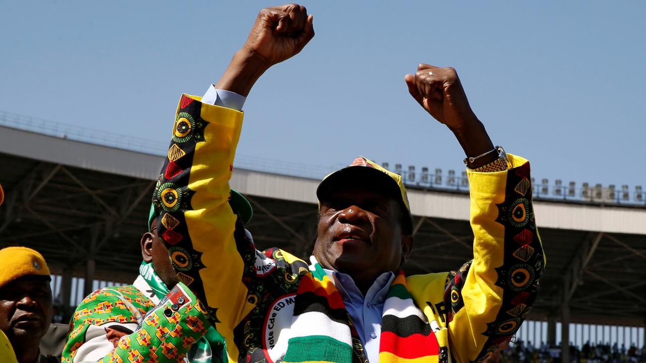 Emmerson Mnangagwa devant ses partisans lors d'un discours à Harare le 28 juillet dernier. [Reuters - Philimon Bulawayo]
