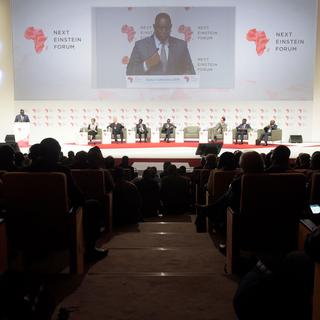 Le président sénégalais Macky Sall inaugure le "Next Einstein Forum" en 2016. [AFP - Seyllou]