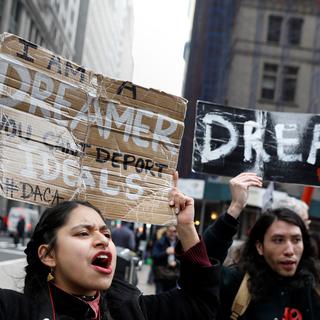 Marche en faveur des immigrés à New York avant le vote du Sénat, 15.02.2018. [Reuters - Shannon Stapleton]