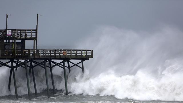 Les vagues de l'ouragan Florence à Emerald Isle en Caroline du Nord. [AP/Keystone - Tom Copeland]