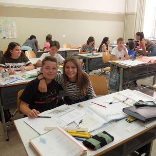 Classe bilingue au secondaire à Bienne en 2018. [RTS]